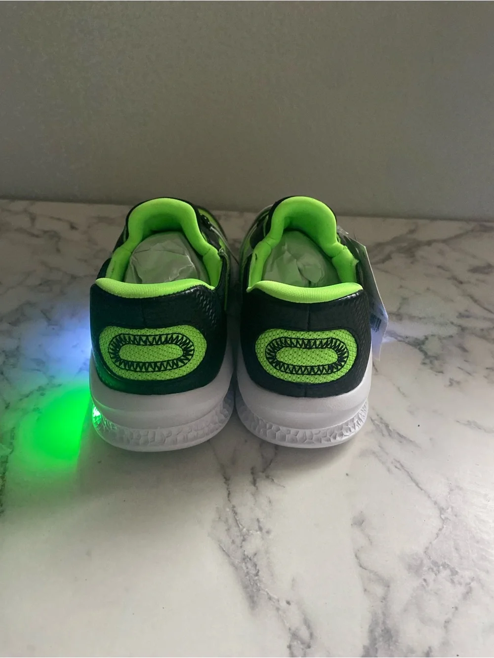 Kids Light-Up Sport Sneakers in Neon Green and Black